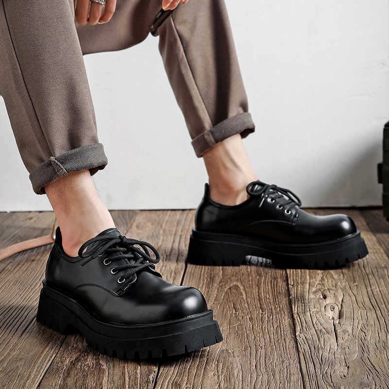 Martin Boot Mens Summer Low Top Ankle Boots Thick Soled Black Workwear Shoes British Casual Small Leather Shoes Fashion Boots 240927
