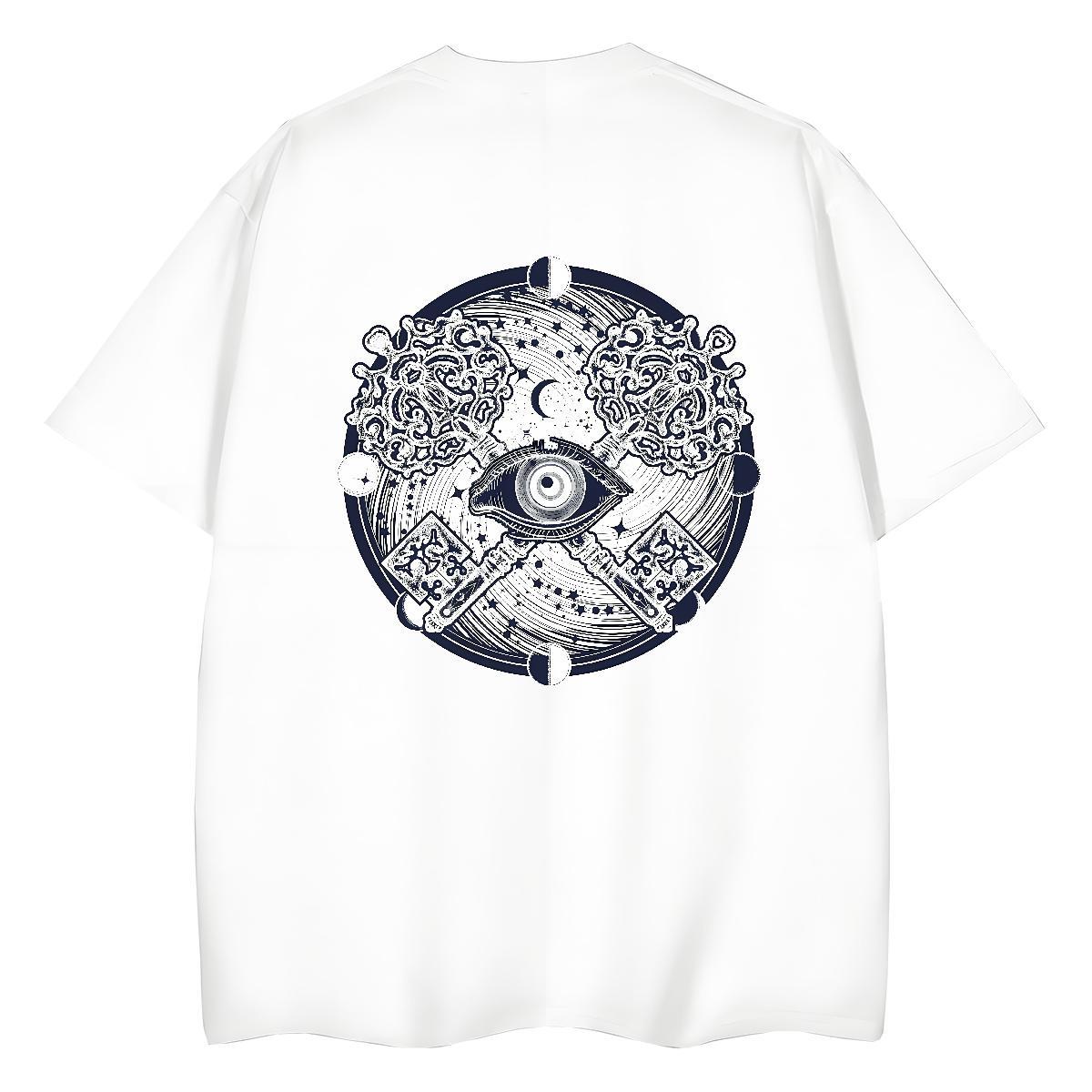 2024 Designer T-Shirts for Women 230g 100% Cotton Round Neck Short Sleeve Casual eye of the devil Couples T Shirts Loose fit Custom Print Oversized To