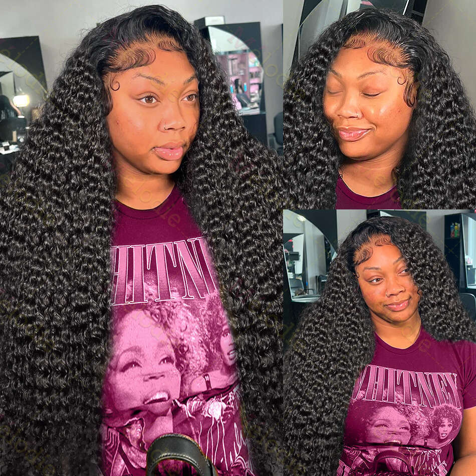 Water 13x6 Lace Front Human Hair Wigs For Women 30 34 Inch HD Wet And Wavy Loose Deep Wave Frontal Wig