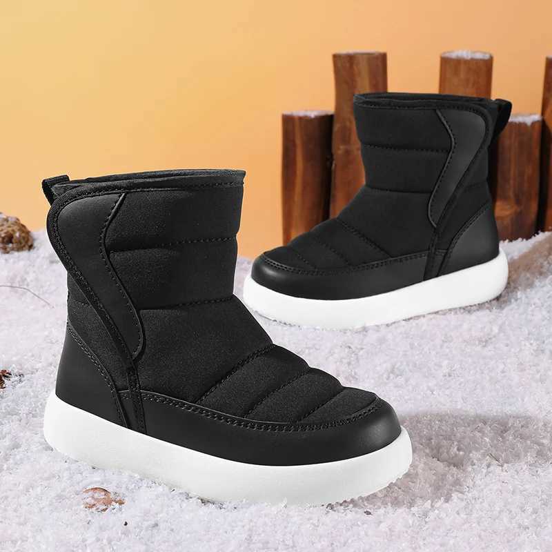 Boots Winter Warm Childrens Snow Boots Plush Top Anti slip Casual Childrens High quality Waterproof Cloth Shoes Thick Boys and Girls Cotton Shoes H241