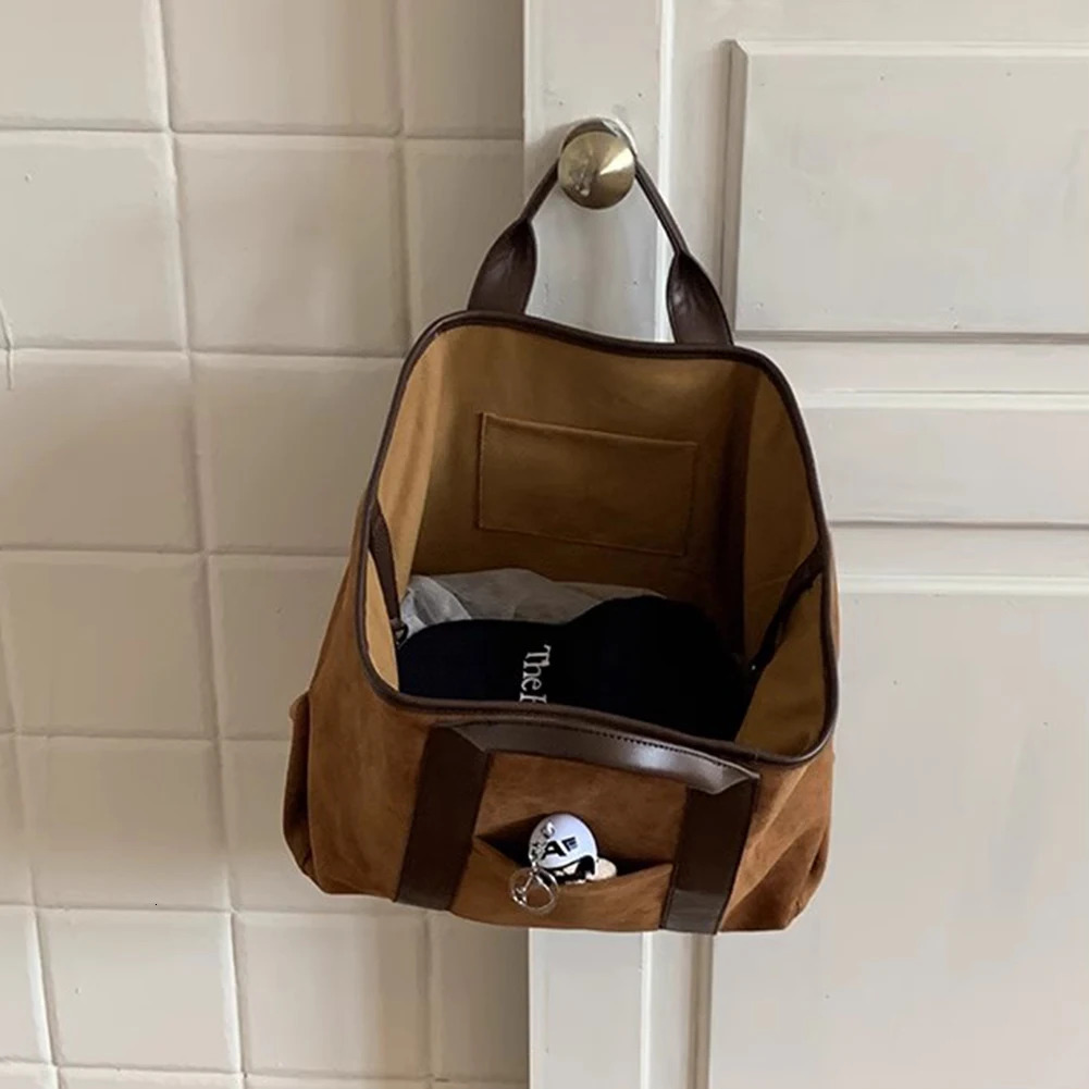 Womens shoulder bag large capacity winter handbag suede retro handbag simple business bag shopping bag241018bj