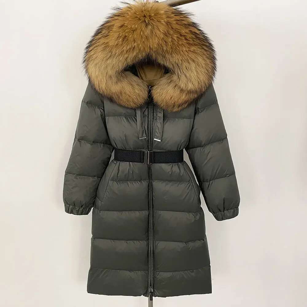 New Winter 2024 Real Women Warm Hooded Natural Fox Fur Puffer Jacket Cold Lady 90 White Duck Down Coat