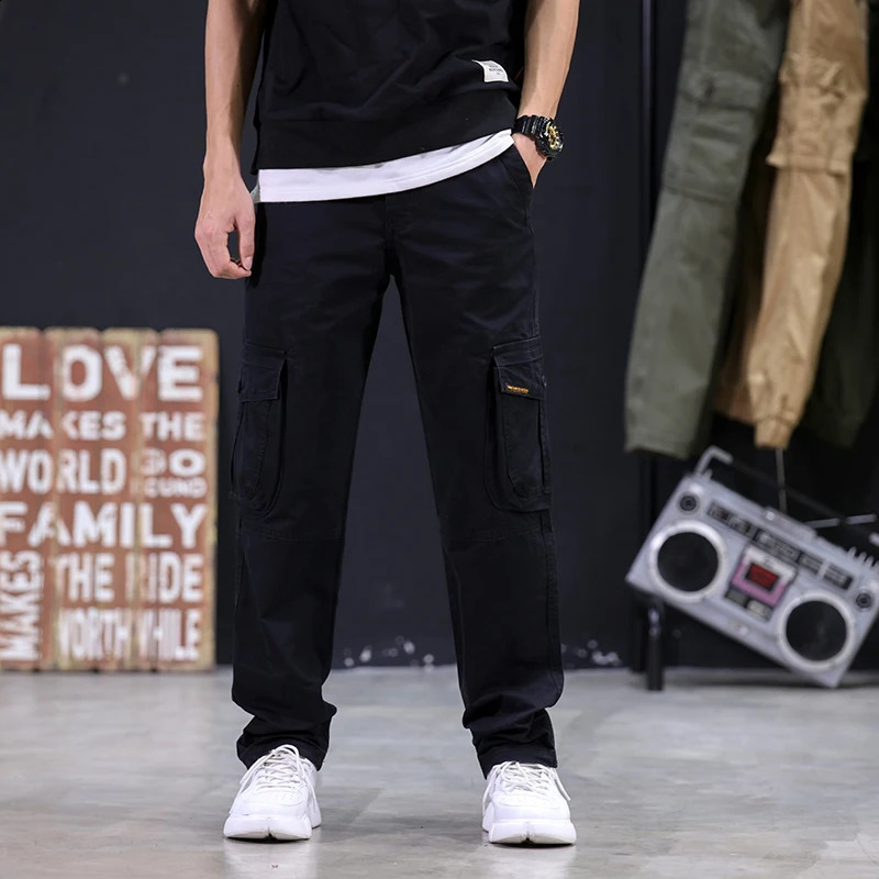 KSTUN Autumn Cargo Pants Multi-pockets Straight Cut 100% Cotton Overalls Outdoor Man Trousers Tactical Casual Pants 241010