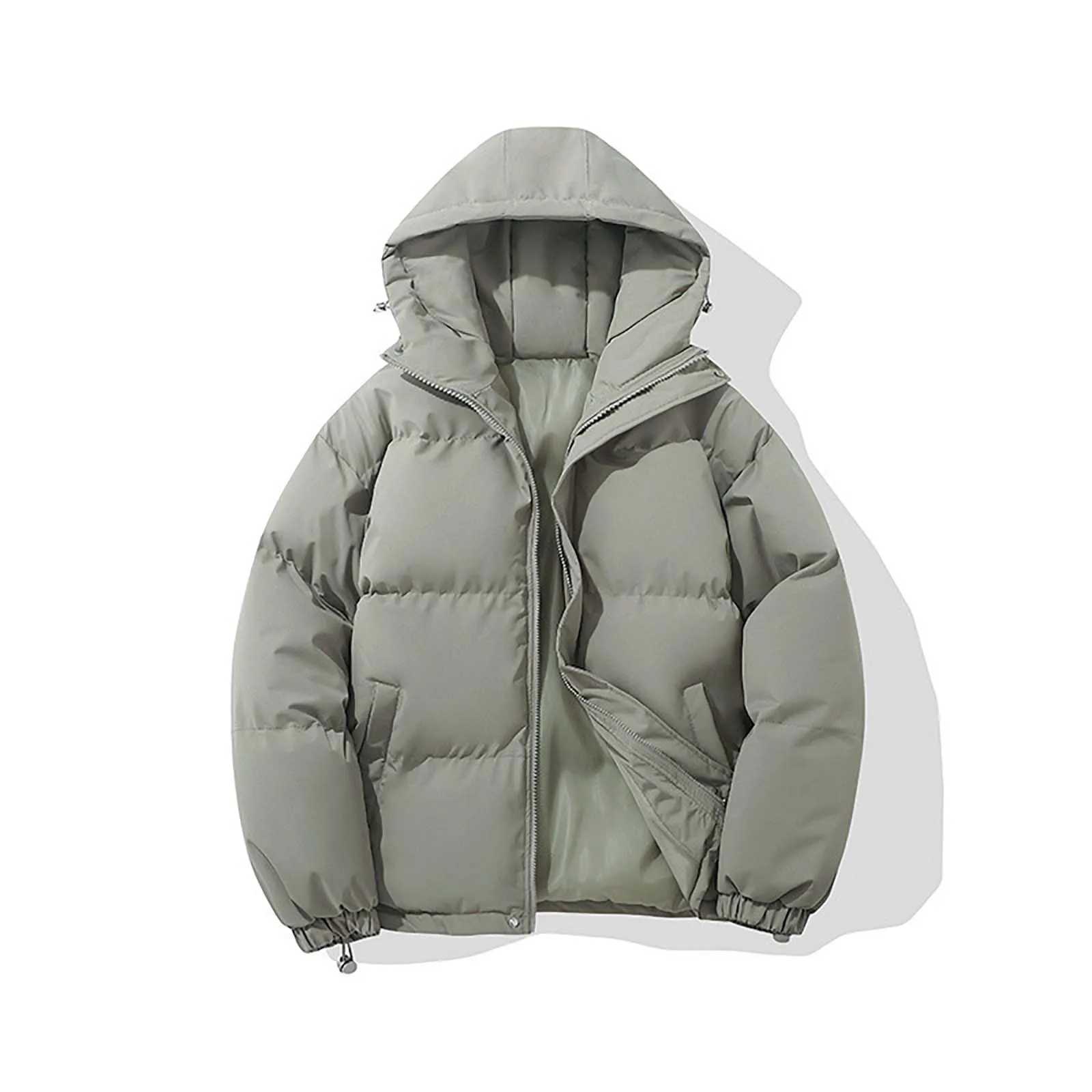 Mens Outdoor Coat Long Sleeve Turn Down Collar Solid Color Zip Up Jacket With Pocket Autumn And Winter Unisex Jacket Overcoat LX241018