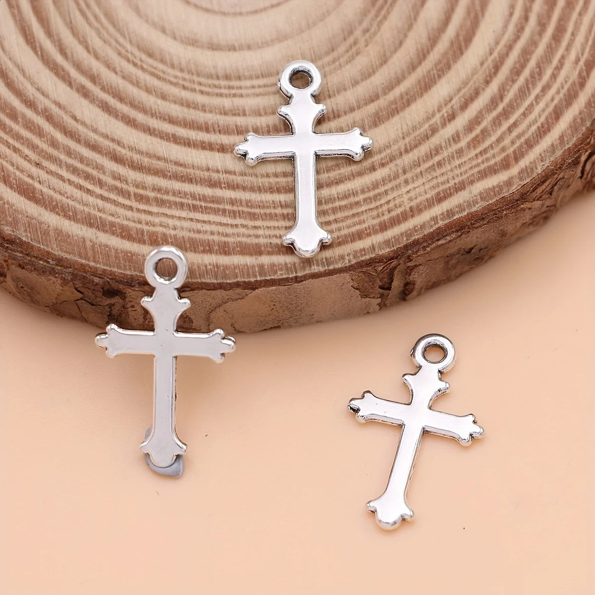 20pcs Silver Plated Cross Charms Pendants for Jewelry Making Bracelet DIY Handmade Necklace Earrings Accessories 241010