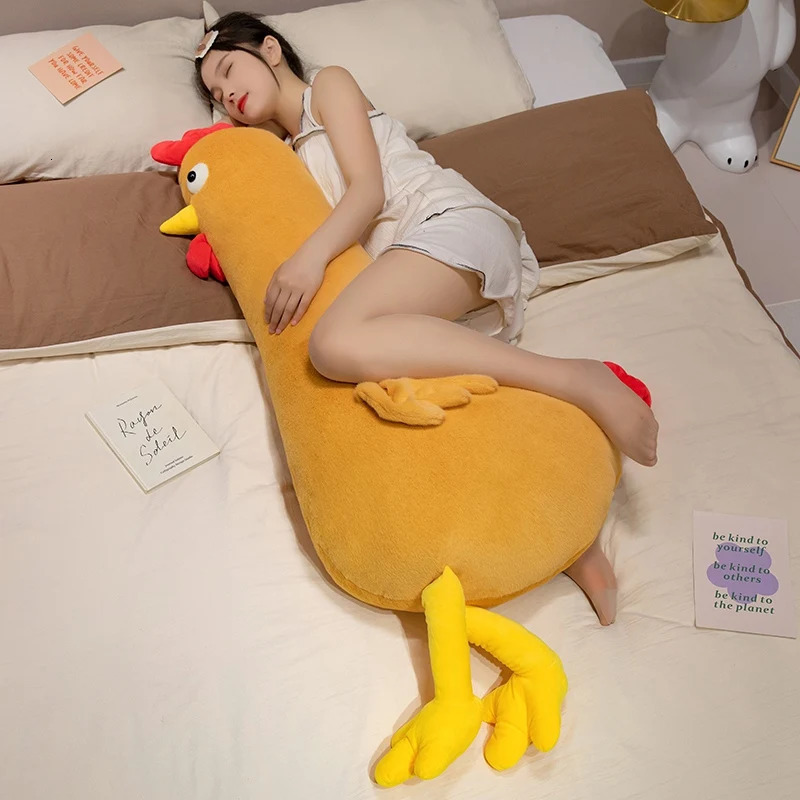 60-140CM Giant Chicken Plush Toy Stuffed Animal Gift Sleep Long Pillow Doll Pet Home Decoration Pregnant Mother Birthday Gift 241018