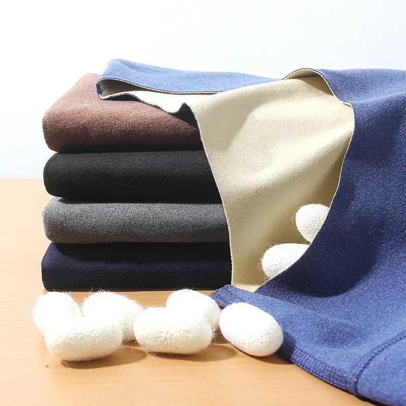 Men's Thermal Underwear Mens double-sided unmarked hot underwear set large autumn clothing and mens apron composite shoes Y24101862U5