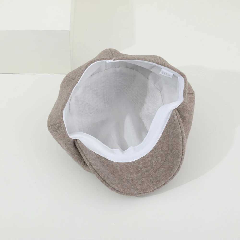 Pure Color Woolen Hat Children Autumn Winter Beret Hats Versatile Girl Baby Fashion Cute Caps For Kids 2-6 Years LX241018