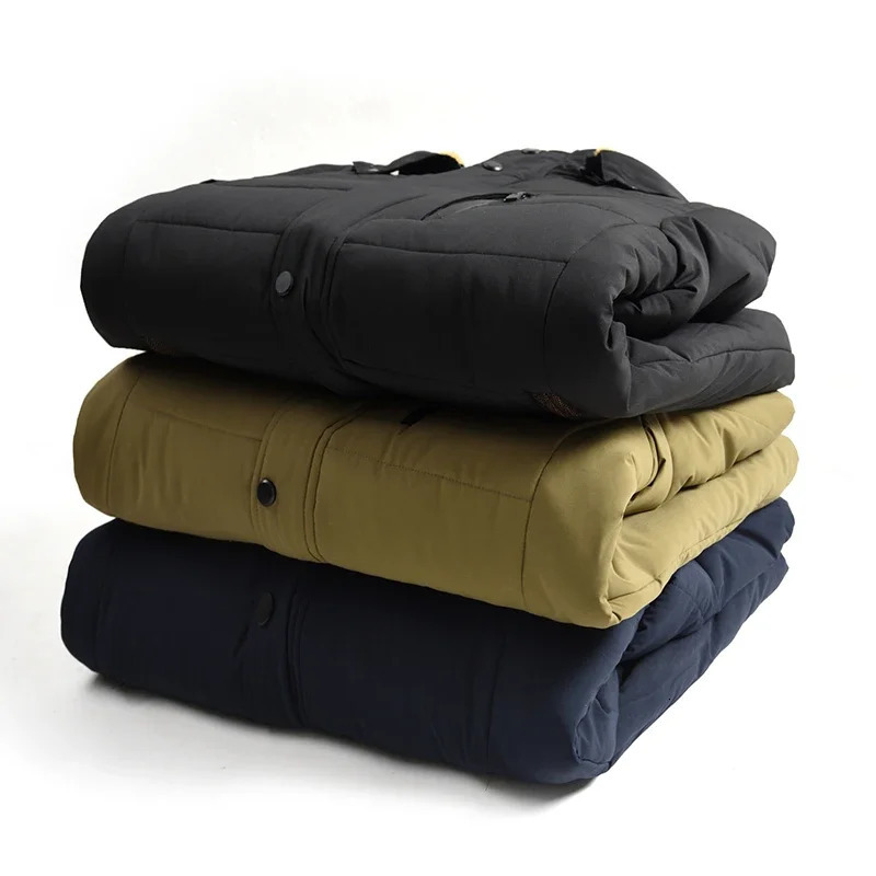 Fleece Parkas Men Waterproof Hooded Fur Collar Parka Jacket Coat Autumn Fashion Casual Winter Warm Thick 241018