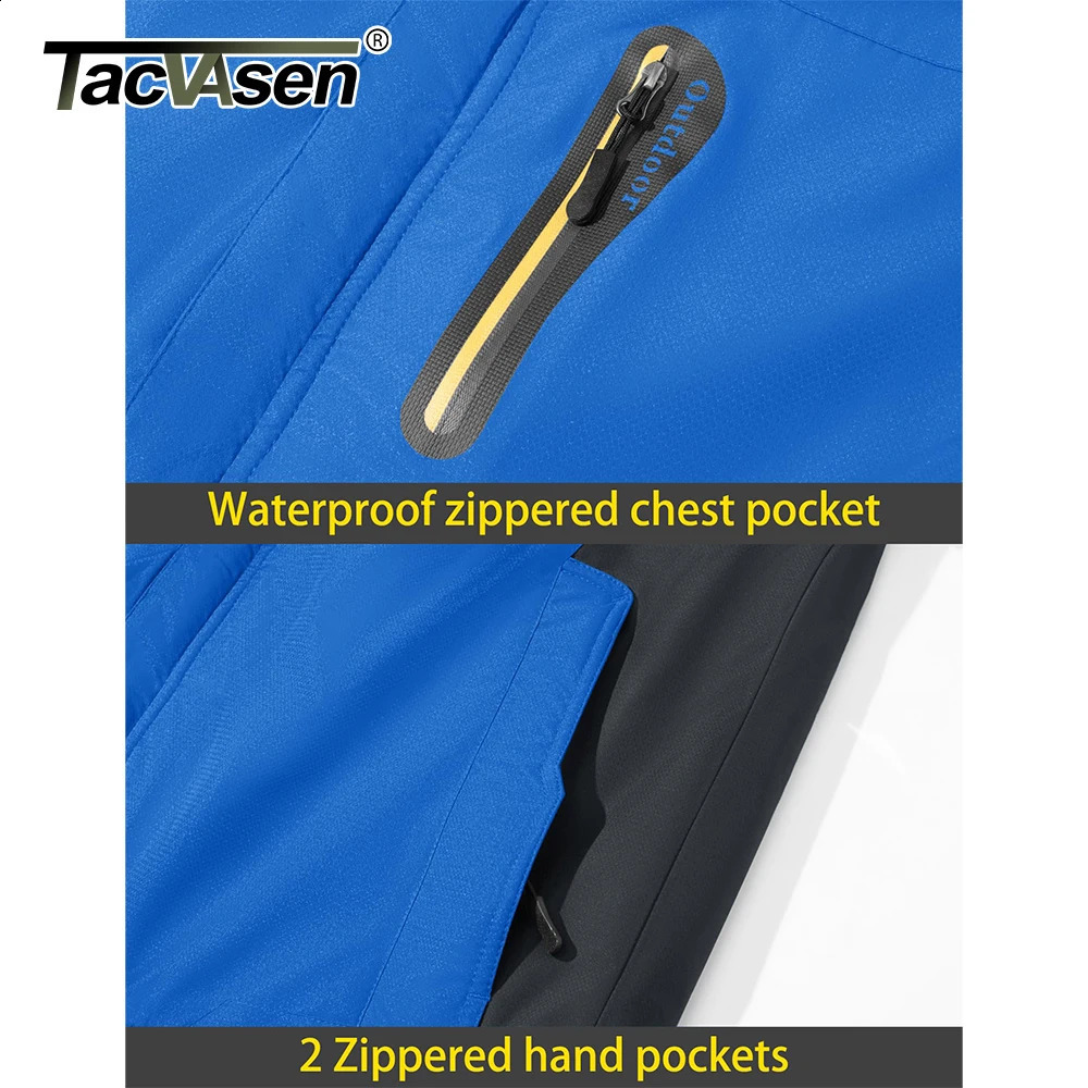 Tucker Watson Mens Waterproof Ski Jacket with Wool Lining Warm Park Winter Snowman Outdoor Hoodie Rain Shell Windproof Machine 241007