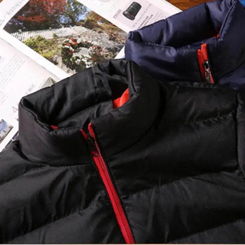 Stand Up Collar n Padded Lightweight And Delicate Cotton Coat Waterproof Zipper Down Jackets Mens Keep Warm 241018