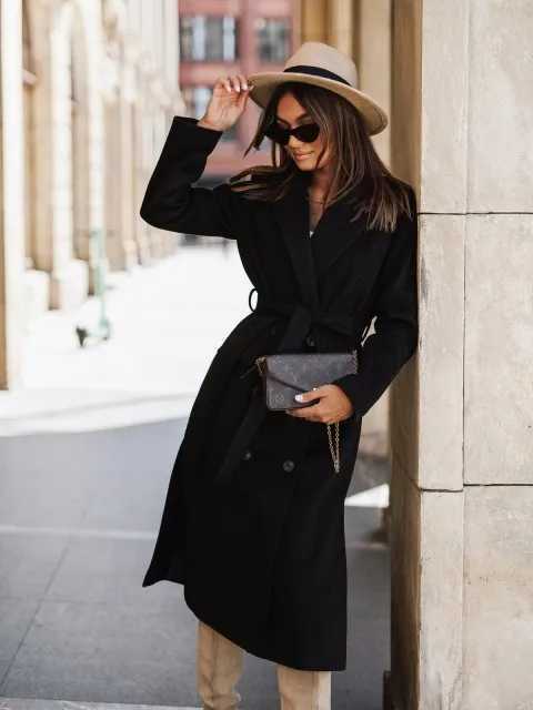 2023 Autumn and Winter Simple Long-sleeved Suit Collar Strap Woolen Long Coat Womens Clothing Coats for WomenX241009