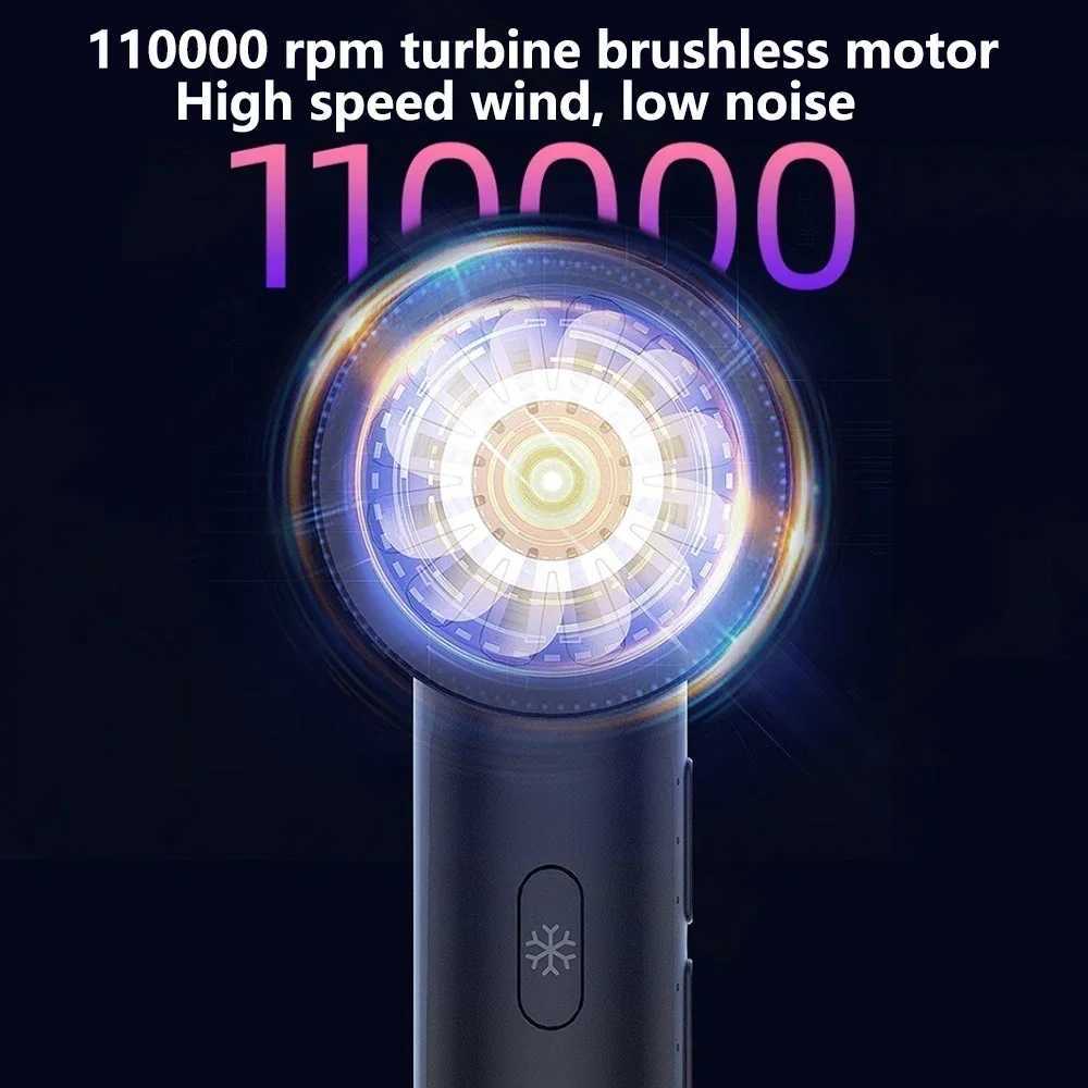 Mini professional negative ion 110000rpm hair dryer brushless motor hair dryer fast drying constant temperature salon hairdressing tools W241018