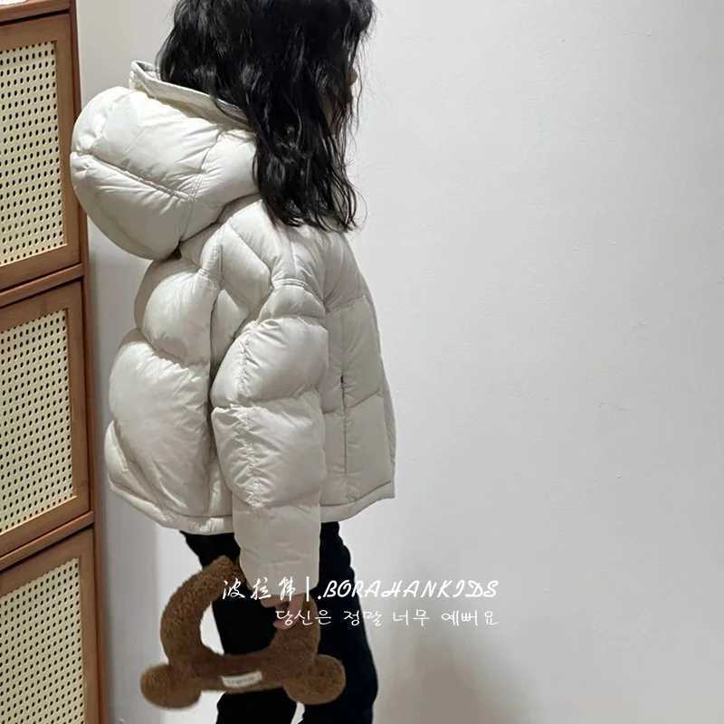 Girls outerwear jacket windproof jacket black winter autumn warm cotton Christmas gift childrens clothing M241018