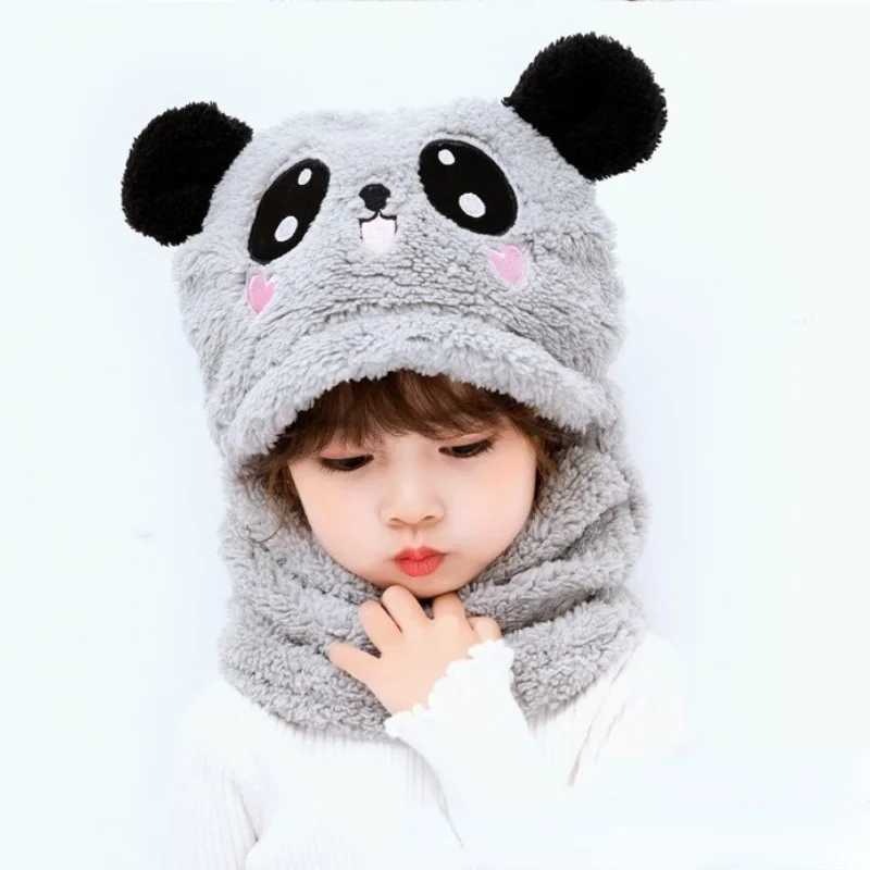 Hat for Girls Boys Scarf Thicken Cap Newborn Photography Baby Stuff Winter Children hat Plus Fleece Kids Caps 1-10Years LX241018