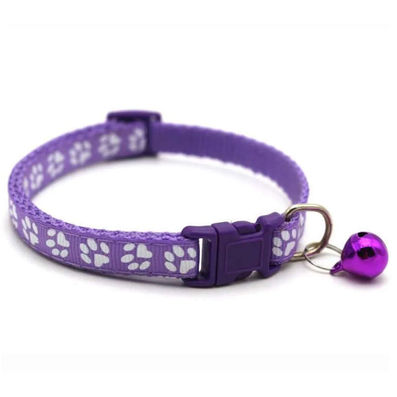 Patch Pet Footprint Dog Collars 1.0 Collar Cat Single With Bell Easy To Find Leashes Length 19-32Cm