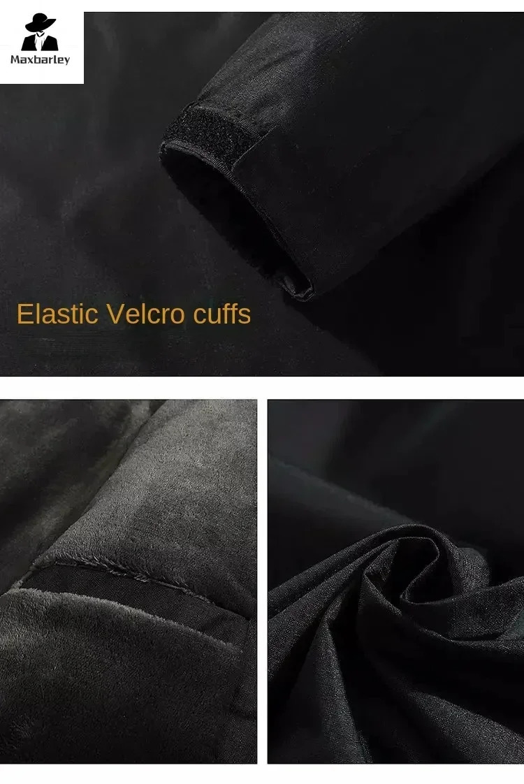 Winter Fleece Jacket Men Casual Thicken Warm Cotton Padded Mens Fashion hooded Outdoor windproof Coat Parkas Plus Size 241018