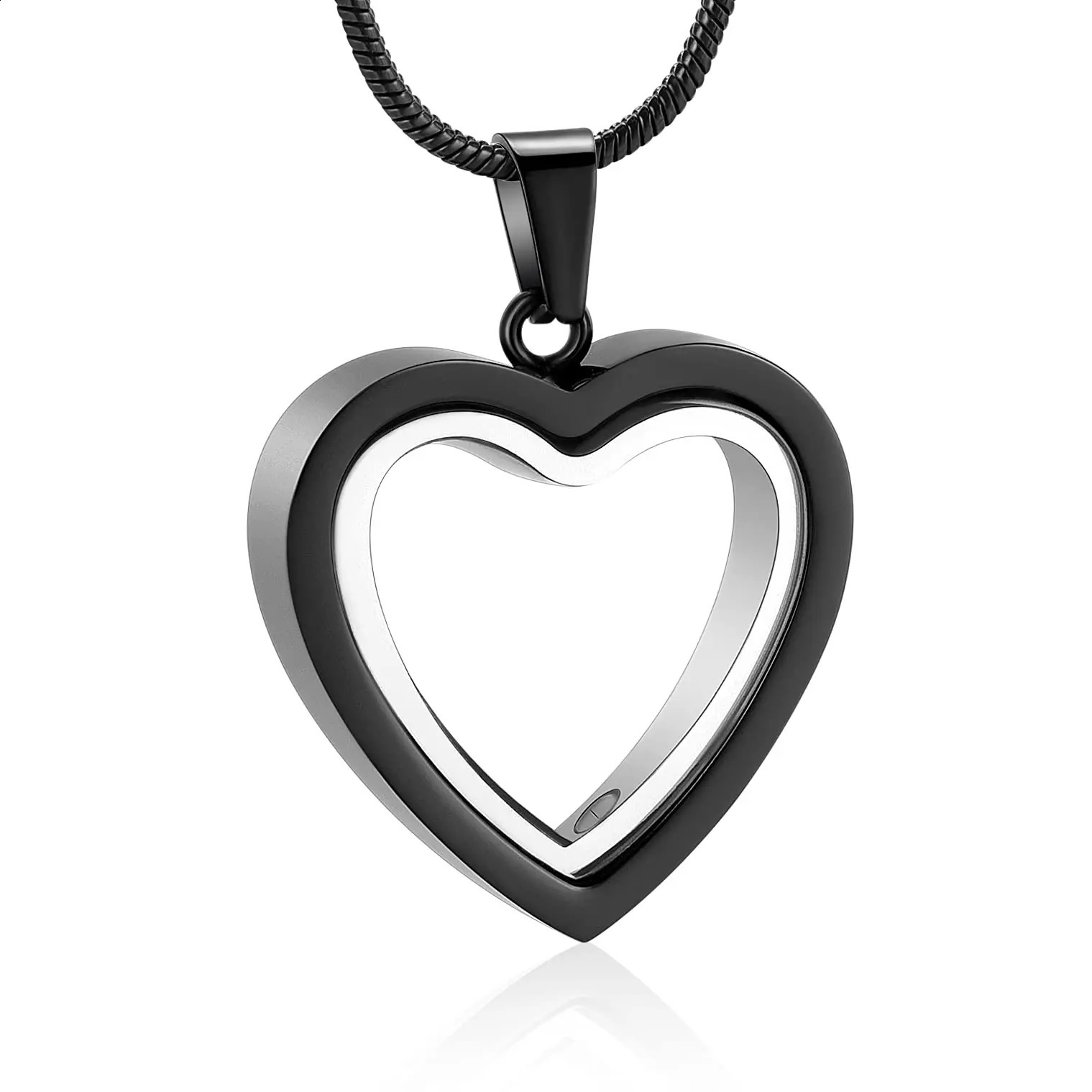 Glass Heart Urn Necklace Womens Love Cream Ash Gem Keepsake Commemorative Jewelry 241018