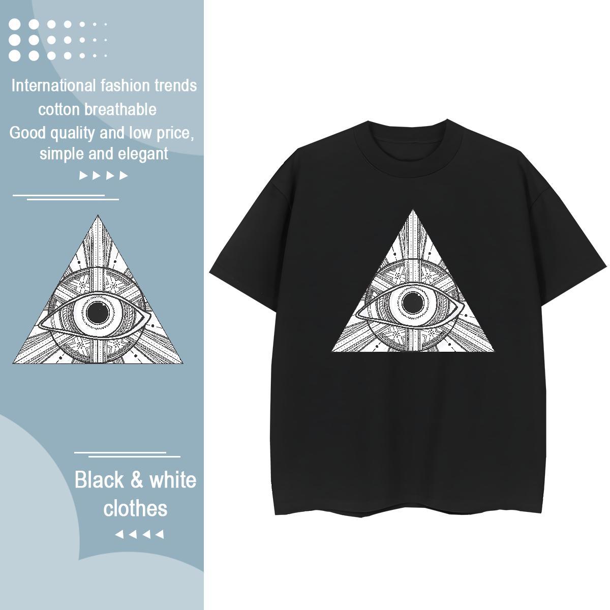 2024 T-Shirts for Women 230g Pure Cotton O Neck Short Sleeves Sport eye of the devil Women Tees Popular Customized Print Tops Tees