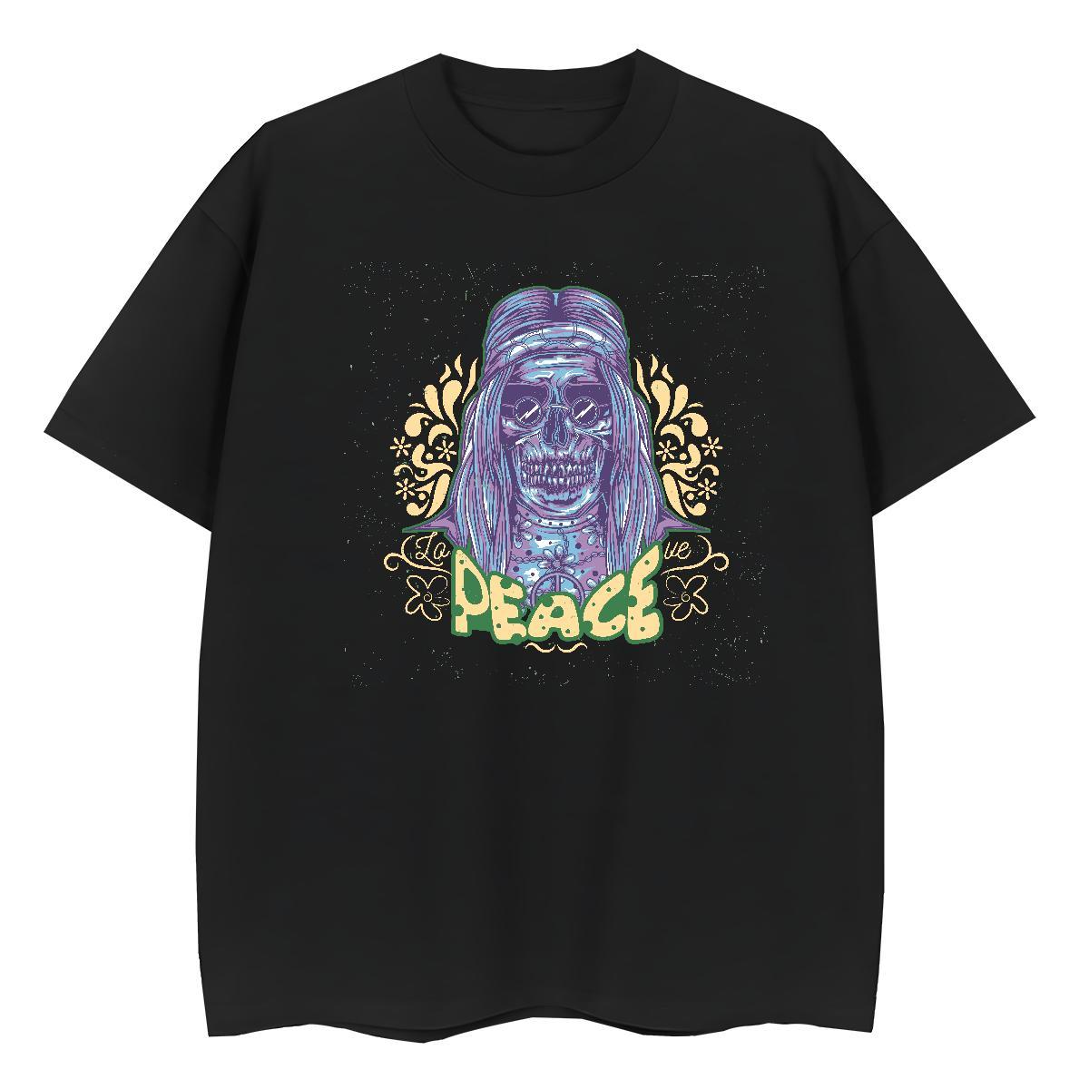 Casual New Women T Shirts 230g Pure Cotton Breathable Crew Neck Street Wear skull Lady T shirt Wholesale Skull Tees