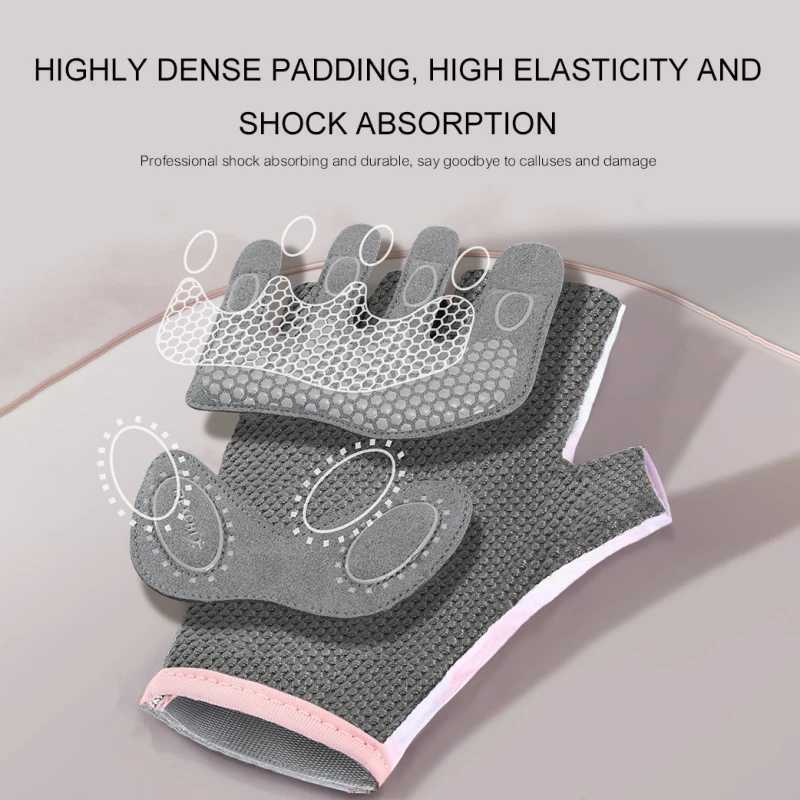 Half finger fitness gloves anti slip womens sports bicycle gloves Fa breathable finger exercise glovesW241018