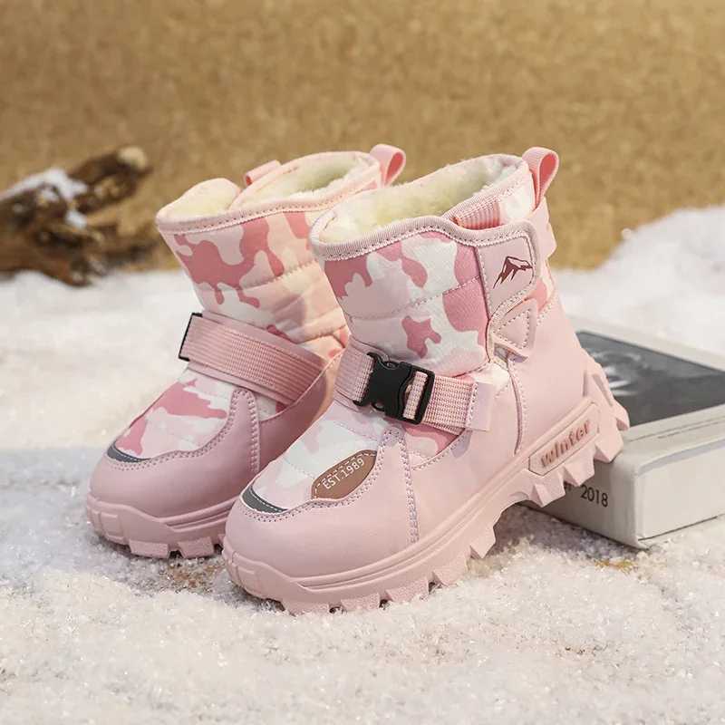 Boots Childrens shoes girls and boys winter childrens boots outdoor snow ankle anti slip cute walking sports wear-resistant Kp warm casual boots H2410