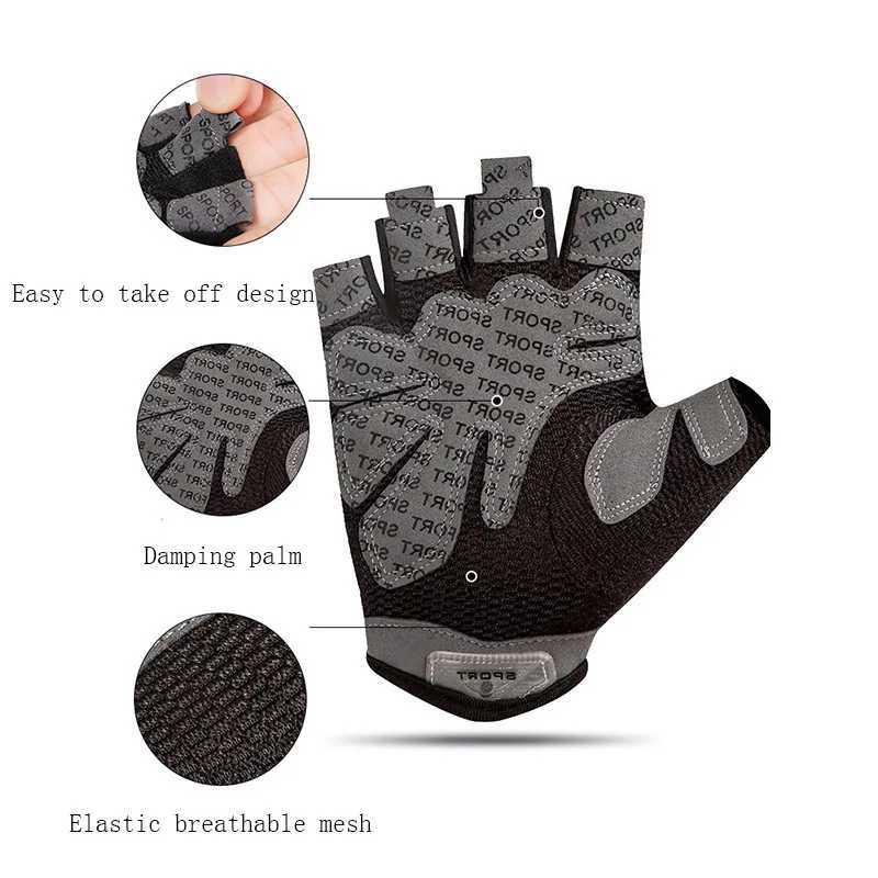 Fitn Gloves Half Finger Mens and Womens Dumbbell Breathable Mountain Bike Sport Thin Sunscreen Half Finger C14W241018