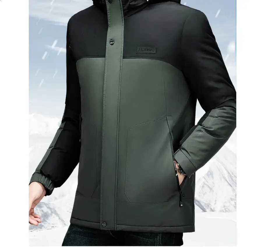 Long sleeved hoodie to keep warm in winter Parkas mens functional casual high-quality business jacket 241007