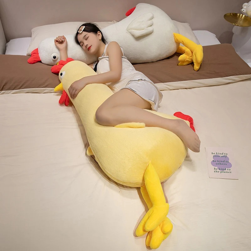60-140CM Giant Chicken Plush Toy Stuffed Animal Gift Sleep Long Pillow Doll Pet Home Decoration Pregnant Mother Birthday Gift 241018
