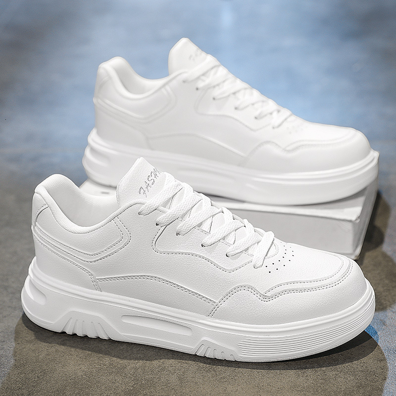 New Men Sneakers Casual Sports Lightweight PU Leather Breathable Lace Up Flat Shoe Anti Slip Training Shoes Classic Chic Ddmythur