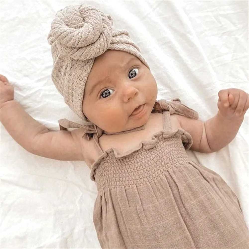 Solid Donut Turban Baby Girl Cap Winter Warm Infant Hat Elastic Child Newborn Head Wraps Turbans Headbands Baby Hair Accessories LX241018