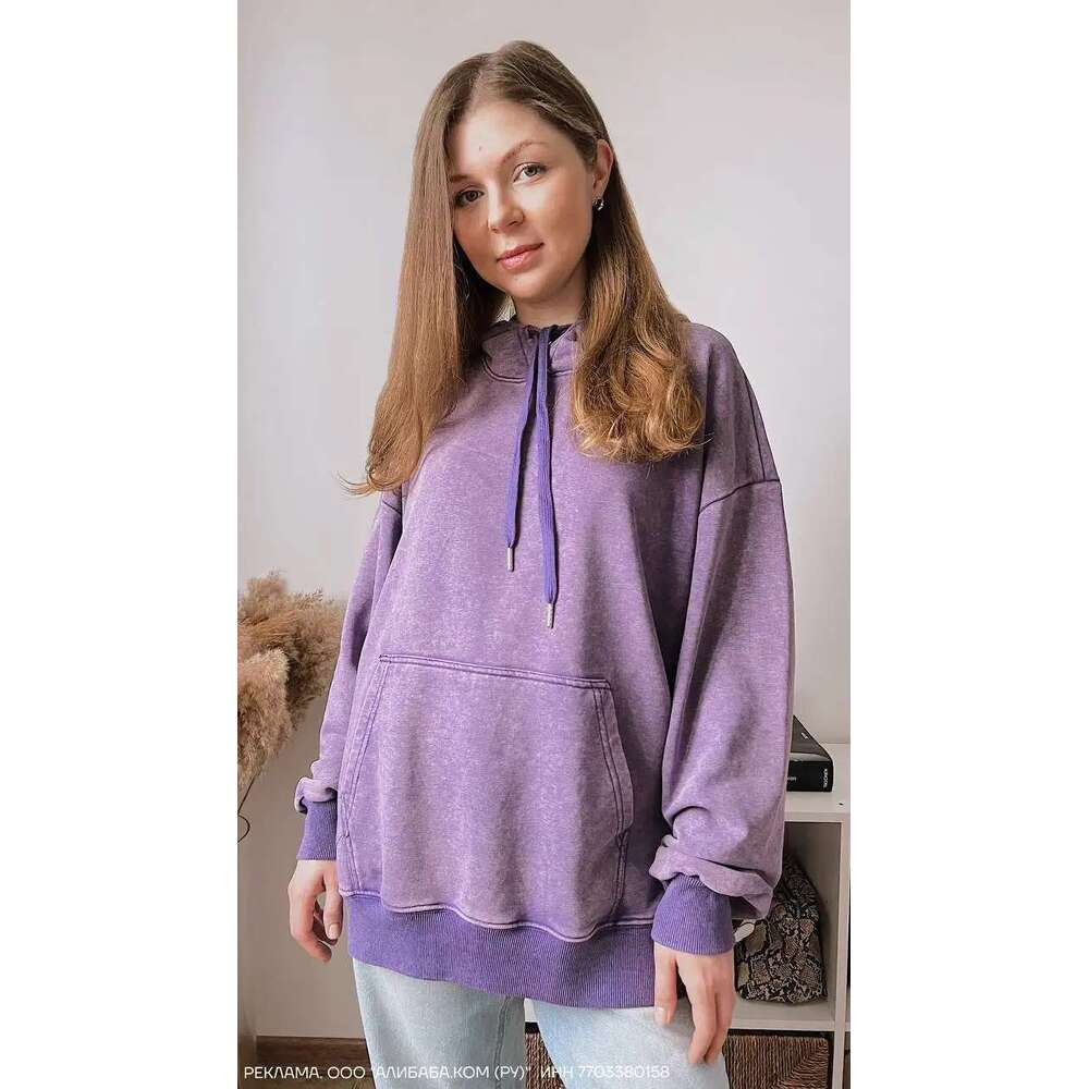 Hirsionsan Retro Washed Sweatshirt Women Loose Oversized Streetwear Trendy Pullovers Hoodies Autumn Female Cotton Couple Tops