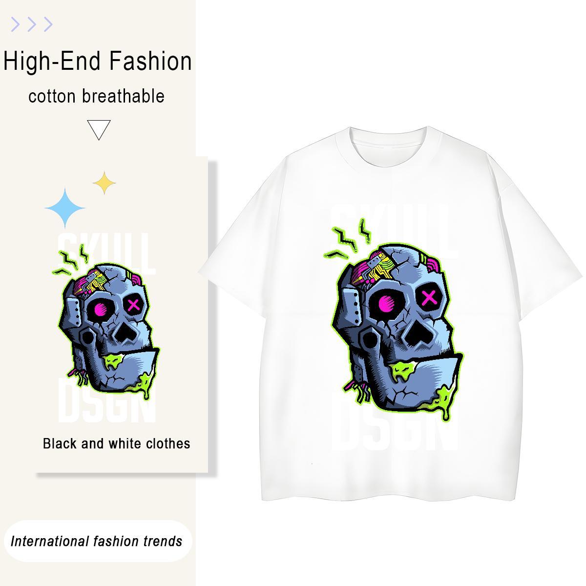 2024 Designer T shirt 230g 100% Cotton Comfortable Daily Outfit skull Women Tshirts Designer Nice Black Oversized Tees