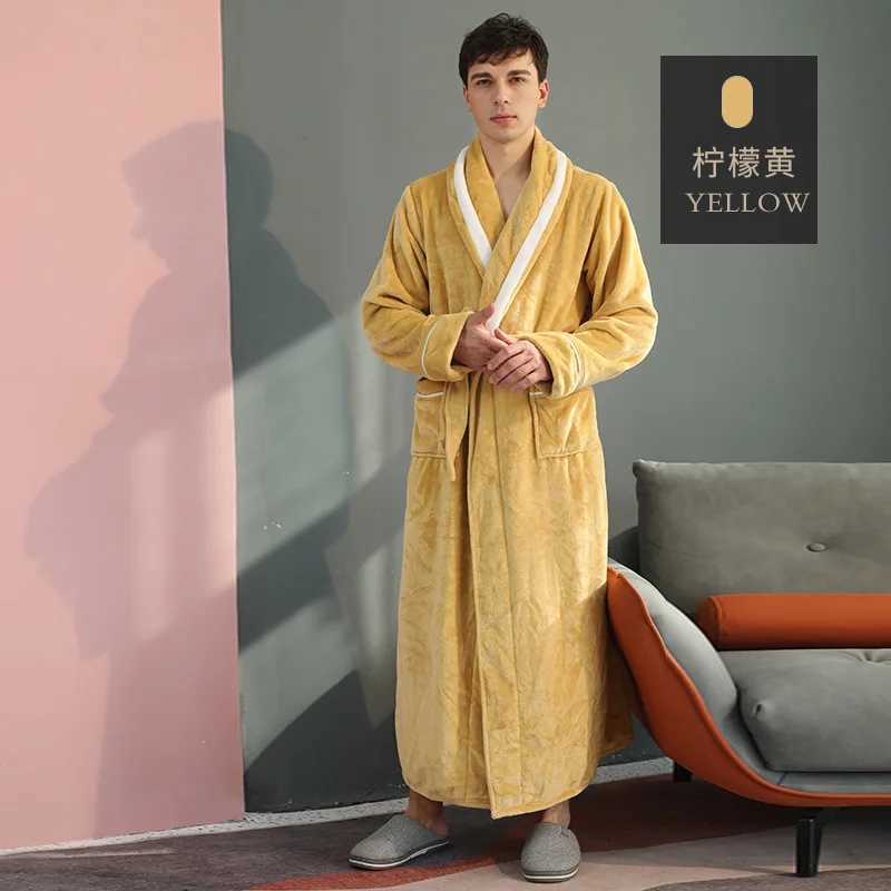 Warm Flannel Bathrobe Gown Loungewear Winter Sleepwear for Women Loose Kimono Peignoirs Men Nightwear Winter Autumn Home ClothesXJ241018