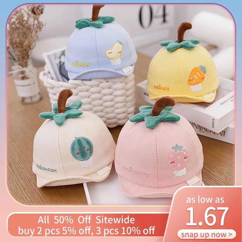 Cute Fruit Embroidered Baby Baseball Cap Outdoor Beach Infant Toddler Sun Caps Boys Girls Fashion Soft Visor Hat 48cm 6-18 Month LX241018
