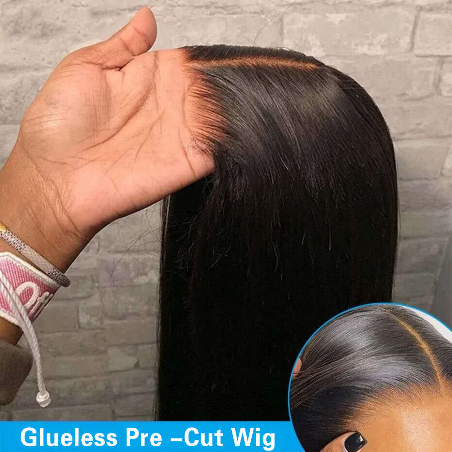 New Glueless Wig Straight 13x4 13x6 Hd Transparent Lace Front Wigs Brazilian Remy Hair Pre-Cut 5x5 Lace Closure Wig Pre Plucked