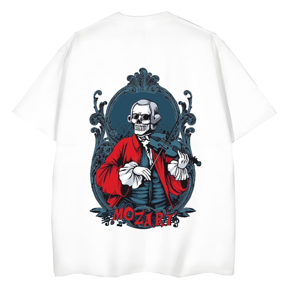 2024 T Shirts Women 100% Cotton 230g Crew Neck Sports Casual skull Woman Tshirt 5A Plus Size Cartoon Tops Shirt
