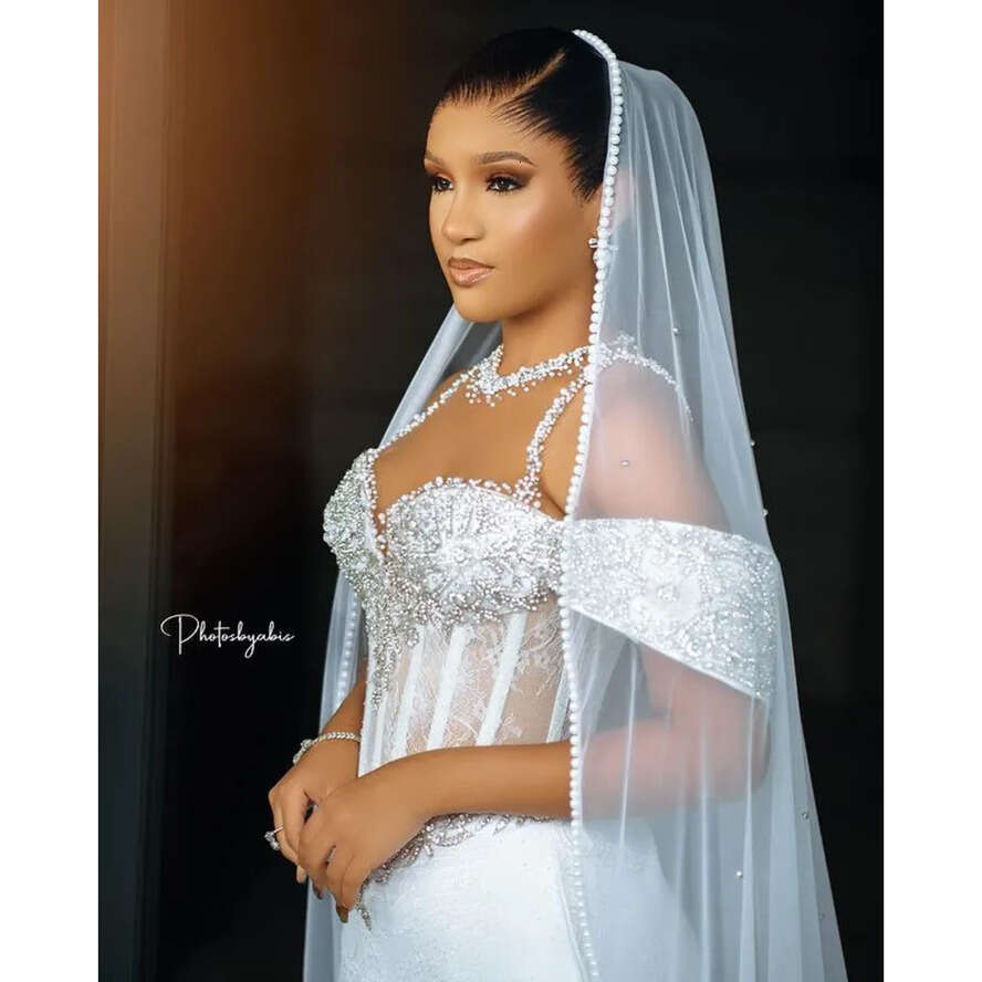 Plus Arabic Aso Ebi Oct Size Lace Mermaid Wedding Dress Beaded Crystals Detachable Train Bridal Gowns Dresses Zj Es 6660311