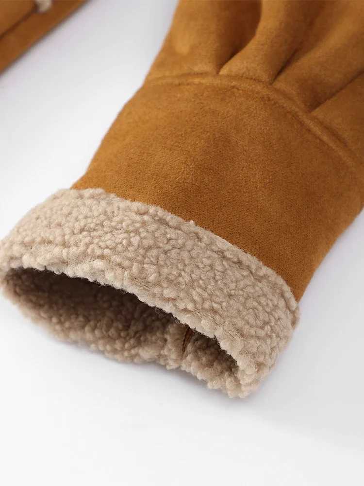 2024 Women Autumn Winter Warm Lamb Wool Thick Coat Elegant Lapel Two Buttons Short Overcoats Chic Lady Commute Street OuterwearX241018