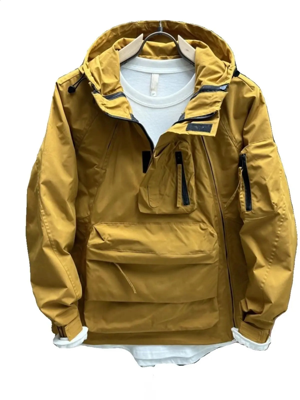 Mens cargo field jacket windproof jacket mens tactical waterproof pilot casual jacket hooded mens hunting uniform A14 241007
