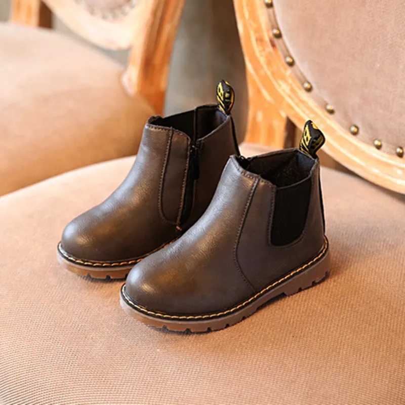 Boots Botas Soft soled Childrens Boots Autumn New Plush Boys Ankle Boots British Girls Boots Retro Fashion Short Boots Childrens Shoes Zapatos Ni a H2