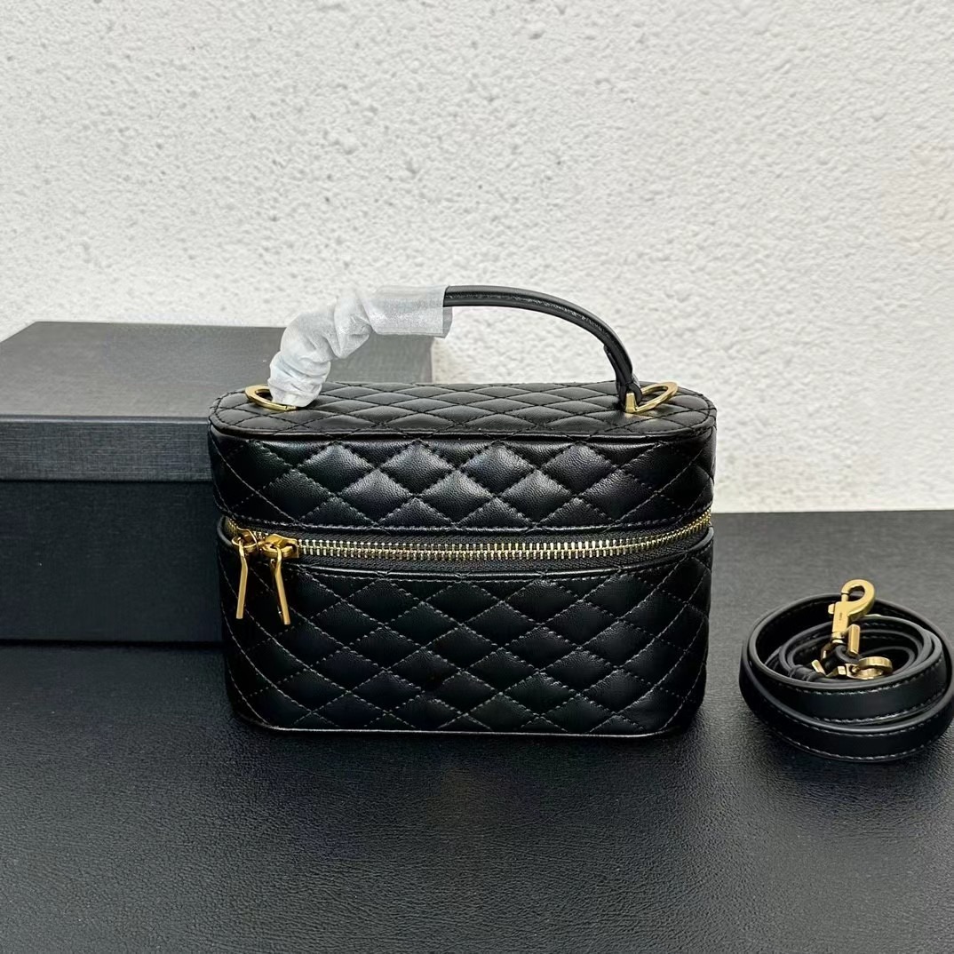 Small Gaby Real Leather Shoulder Bags Box Shape Plaid Top Handle Bag Luxury Brand Designer Handmade Crossbody Bag Fashion New Purses And Handbags Cosmetic Bag 2767