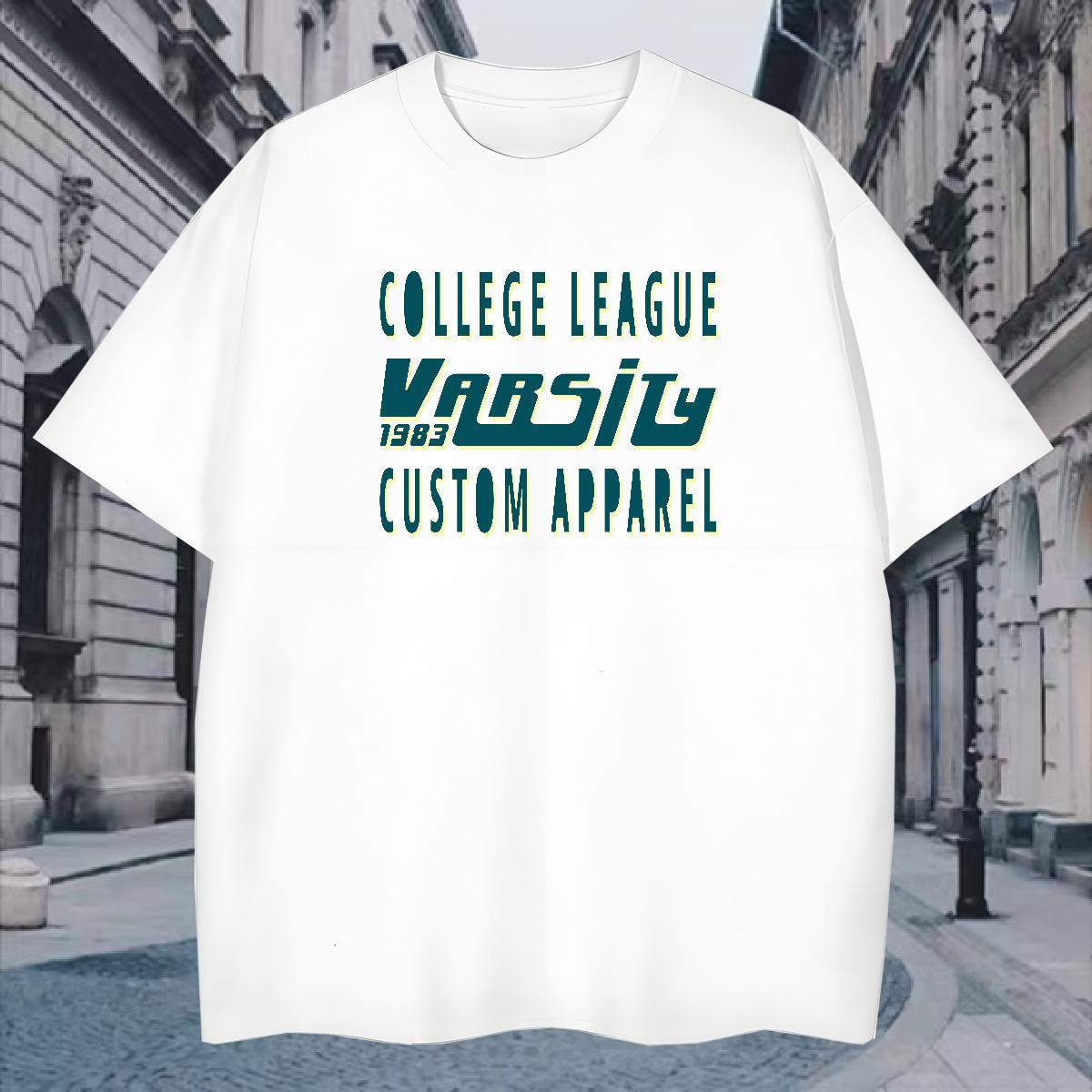 Free Shipping T Shirts Men 230g Pure Cotton letter Daily Outfit Anime Crew Neck Men Tops Tees New Arrival Tee Shirt