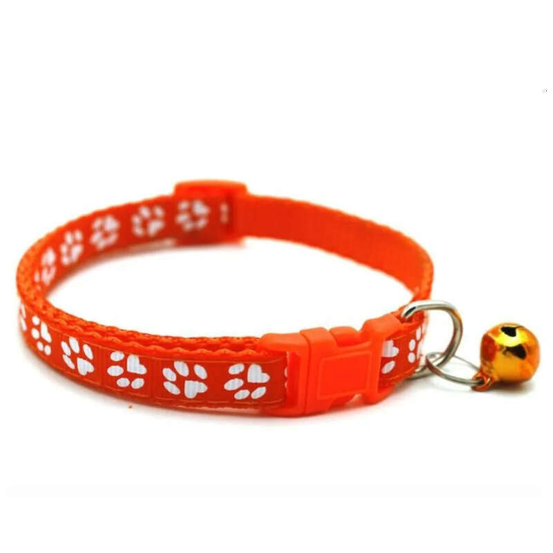 Patch Pet Footprint Dog Collars 1.0 Collar Cat Single With Bell Easy To Find Leashes Length 19-32Cm