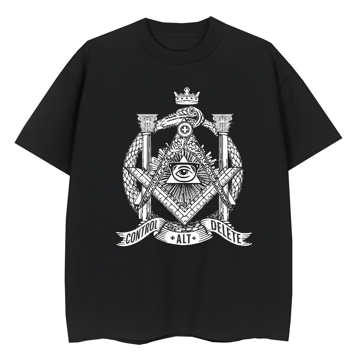 Fashion Casual Woman T Shirts 230g 100% Cotton O Neck Short Sleeves Casual Sport eye of the devil Couples T Shirts Popular Black Oversized Tops