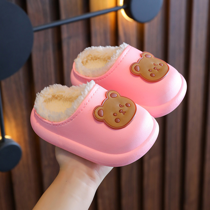 Children's and girls' cotton slippers, waterproof and non slip in autumn and winter, middle-aged and young children, little princesses, cart