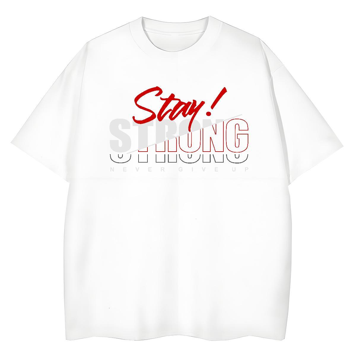 Comfortable T-Shirts 230g 100% Cotton letter Casual Beach Plus Size Cartoon Crew Neck Breathable Tshirts Wholesale Tops Shirt