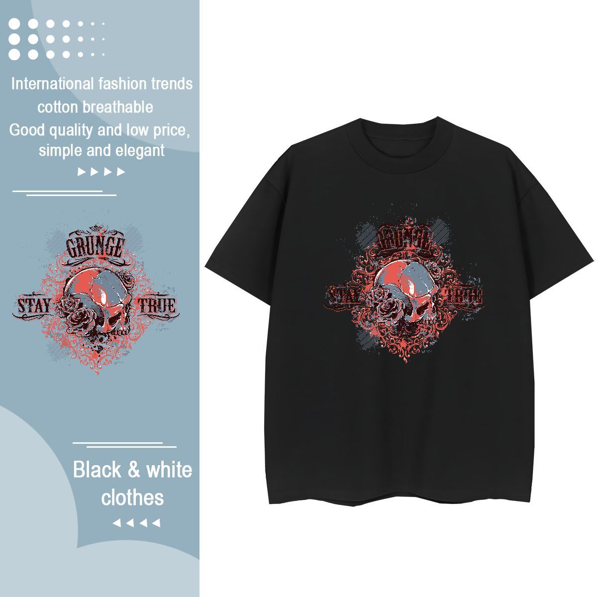 DIY T Shirts Women 230g 100% Cotton O Neck Short Sleeves Home Outdoor skull Women Tshirts Comfortable Skull Tees Shirts