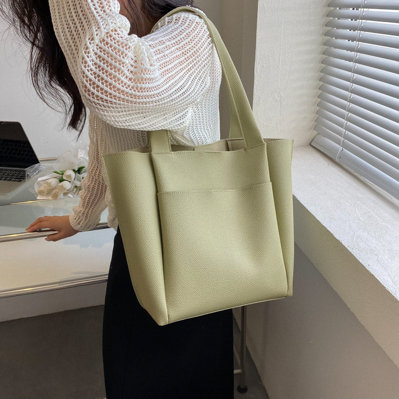 Leisure large capacity shoulder 2024 new trendy Korean version simple hand-held women's tote bag for women #29 c1f5b