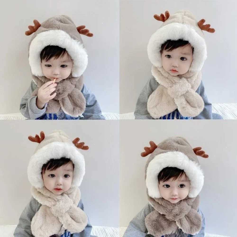 Baby Winter Warm Hat Scarf Girls Boys Winter Hat Earflap Hoodie Scarf Children Winter Thicken Ear Hat for Infant Baby Accessory LX241018